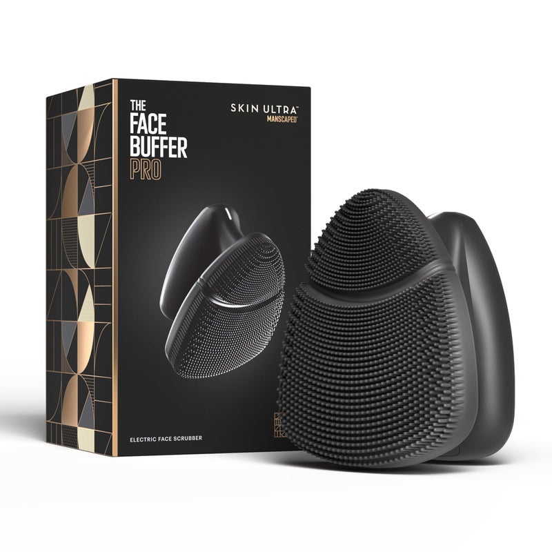 MANSCAPED The Face Buffer PRO  Mens Electric Silicone Face Scrubber for Nourishing Deep Cleaning  Exfoliating Your Skin 3 Facial Cleansing Modes  2 Sonic Vibration Speeds Travel Lock